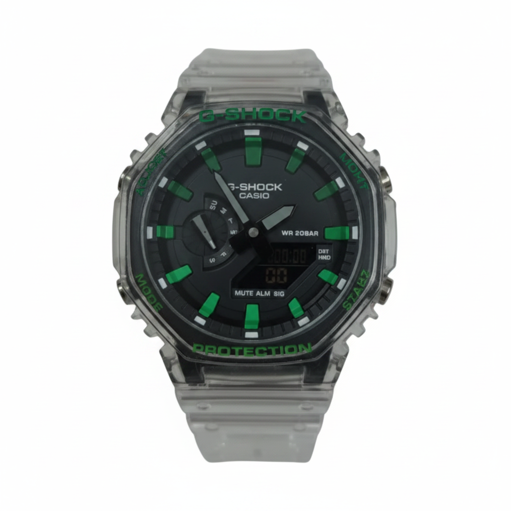 Clear/black and green