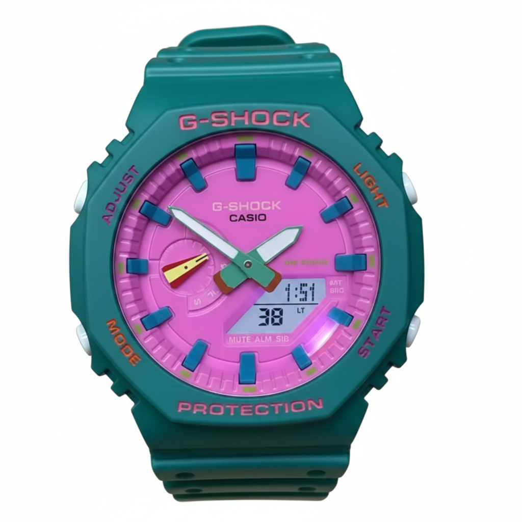 Turquoise/pink