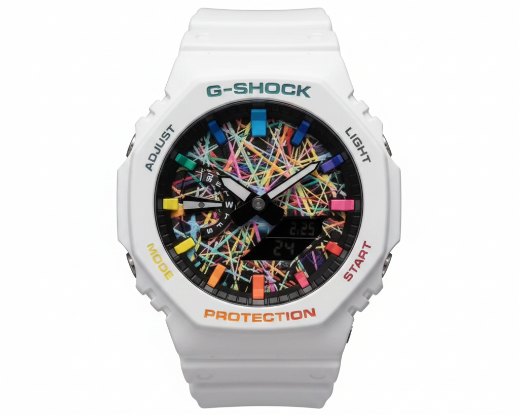White/multi colored