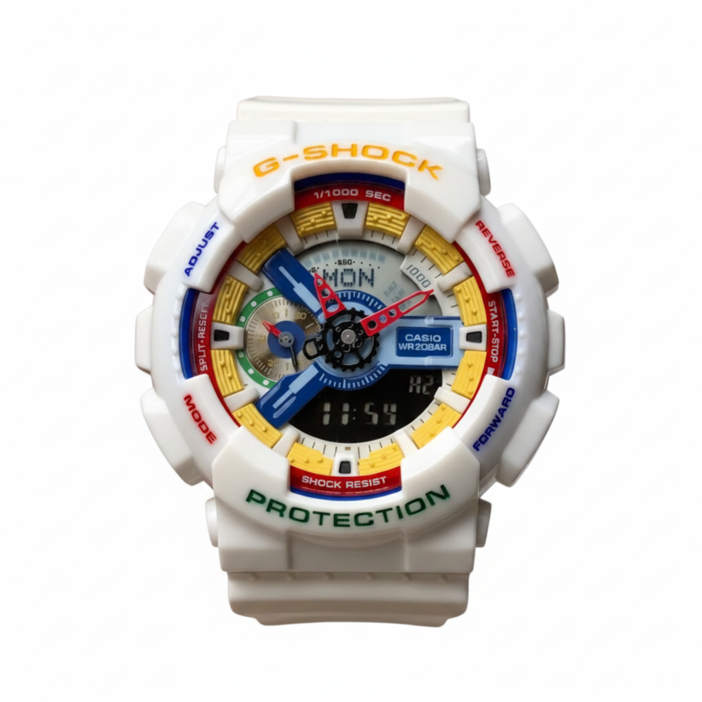 White/multi color