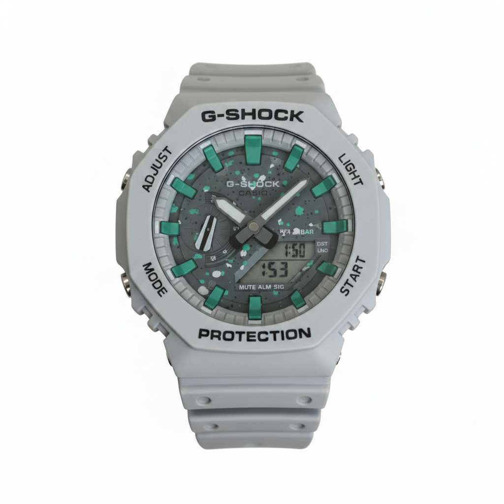 Grey/emerald