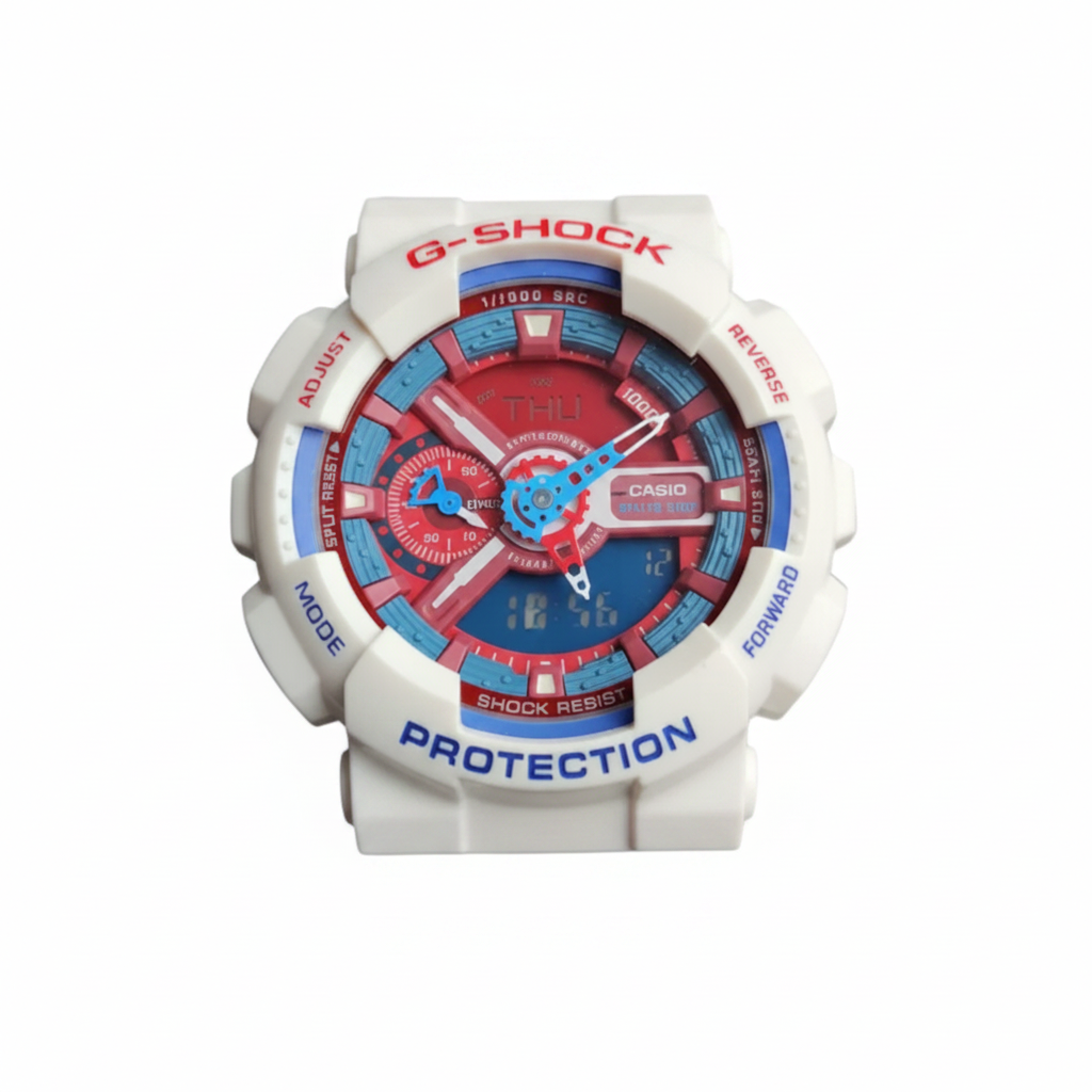 White blue/red